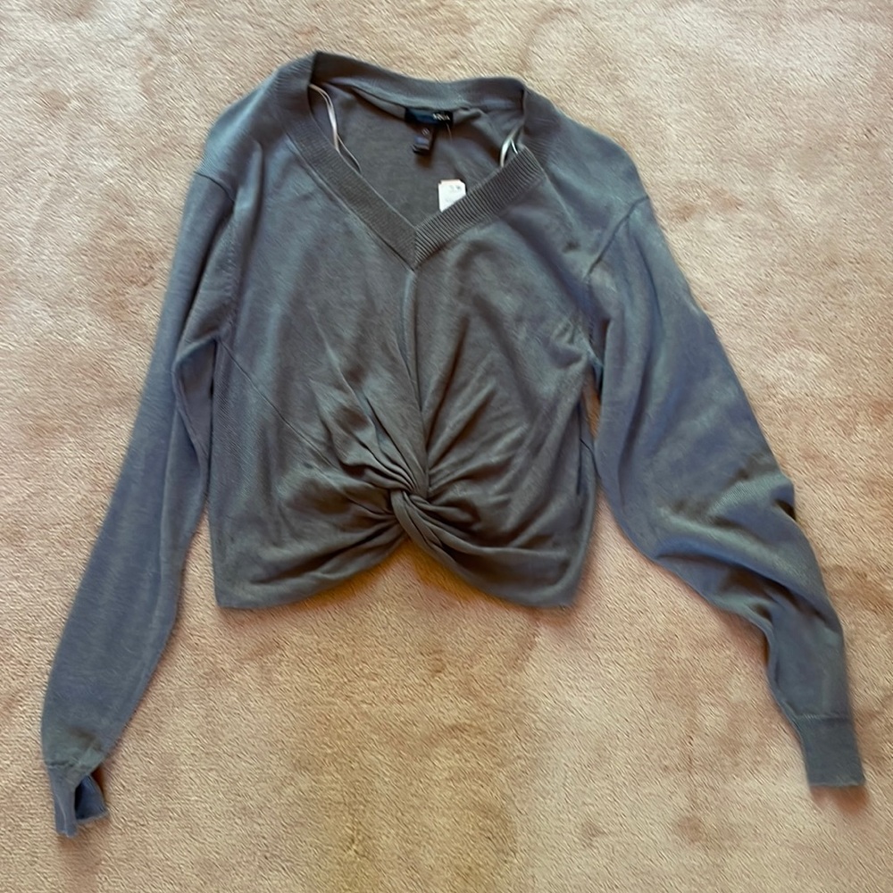 Aqua cropped sweater- size medium
